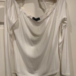 White long sleeve off-shoulder top from Forever21